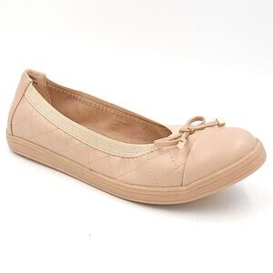 Charter Club Women Ballet Flats Rennon Size US 5.5M Nude Beige Quilted